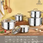 طقم قدور ستيل تركي اصلي 18  10 امبوس