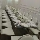 تاجير طاولات طعام مستطيله مع الكراسي والطاولات دائريه