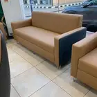 Modern leather office sofa and leather waiting chair