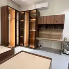 تفصيل خشب حسب الطلب_غرف نوم _خلفية شاشة _ مكاتب _دوالايب
