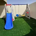 مرجيحة وزحليقة بلاستيكية مميزة قويه أمان للأطفال