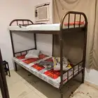 سرير حديد دورين دور واحد مراتب طبي بطانيات و مخده سم جديد