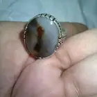 خاتم فضه عقيق يماني مصور