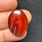 عقيق يماني أحمر مجزع عرق ذهبي مصور