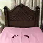 عدد 2 سرير خشب لون بني