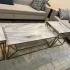 3 طاولات ستل ستيل رخام