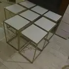 طاولة صاله مع طاولات جانبيه عدد 8 للبيع الحاله ممتازه جدا