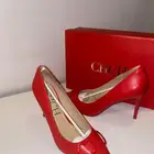 حذاء نسائي بكعب عالي من CHCH لون احمر مقاس 39