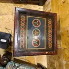 طاولة تراثية خشب أصلي بزجاج مزخرف