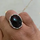 خاتم فضة عقيق يماني كرزي مزعفر