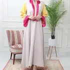 جلابية نسائية راقية مميزة لونين مطعمة بالهدب خامة الباربي