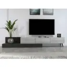 طقم طاوله تلفزيون وقهوه ابيض ورمادي