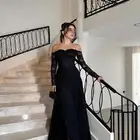 فستان دانتيل أسود فرنسي