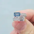 Very Special Fancy Blue and White Lab Diamond Ring