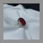 خاتم عقيق يماني أحمر رماني