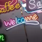 لوحات محلات نيون كونترات استقبال خشب