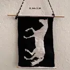 نمط ألفا بتصميم خيل للتعليق على الحائط منسوجات يدويه