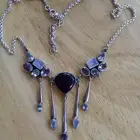 عقد قلادة فضة  استرليني بمجموعة مختلفة من الأحجار الكريمة