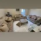 مجلس صالون 3 كنبات خشب و قماش تركي طاولتين زاوية صغيرة وطاول