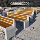 كراسي خرسانية حاويات نفايات جلسات