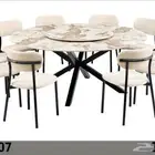 طاولات طعام دائري مع رف دوار