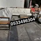 جلسات خارجية خشب حديد جاهز تفصيل جلسة طقم كامل اطقم كاملة