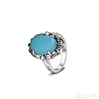 خاتم وسلسلة فضة استرلينى نسائى جديد عيار 925 محلى بالفيروز