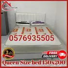 Queen Size bed 150x200 with mattress 20cm سرير نفرونص مع ال