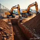 بكلين للاجار معدات ثقيله بنيان حجر ربراب قص اراضي