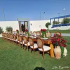 تأجير طاولات وكراسي خشب فيايبي