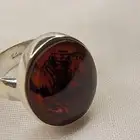 خاتم عقيق كبدي مشجر فاخر