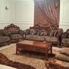 كنب استخدام نظيف طقم كامل بدون الطاولات مع الزوليه