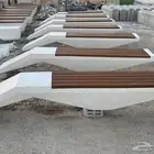 كراسي خرسانية جلسات حدائق مصدات تجميلية