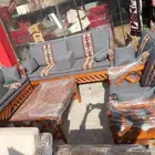 ال راسي خشب حديد مع الجلسه