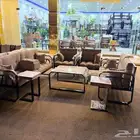 كراسي حديد و خشب كنب