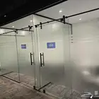 تفصيل زجاج مكاتب سكوريت 12ملي ابواب سحاب