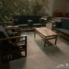 جلسات خاريجيه تقم 7اشخاص خشب حديد خشب سويدي قوي