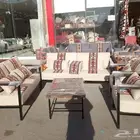 الديكورات الكراسي خشب.حديد مع الجلسه