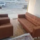 كنب جلد مكتبي لون اسود و جملي و بني متوفر