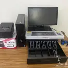 كاشير كامل كمبيوتر مكتبي i5 طابعه درج خزنه قارب باركود
