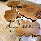 طقم طاولات خشب طبيعي