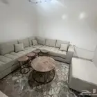 كنب حرف L استخدام قليل ونظيف