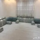 للبيع جلسه كامله ظهريه مع الفرشه والستاره