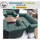كنب جلد مكتبي 5 اشخاص و 7 اشخاص لون أخضر طقم كنب حق مكتب