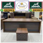 طقم مكتب مدير و طاولات مكاتب إداريه مع دولاب و جديد كراسي