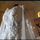 فستان زواج تصميم رؤى نصيف قطعة فرنسية مع طرحة وتاج مجانا