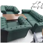 طقم كنب جلد حق مكتب مدير و صالون في لون اسود في اخضر في بيج