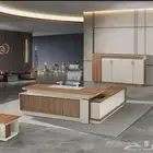 مودرن أحدث فخم مكتب طقم لون بيج و بني كامل طقم كنب كراسي