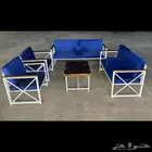 جلسة خارجية حديد وخشب