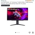 شاشة العاب LG UltraGear 27inch 2K (شبه جديده)
